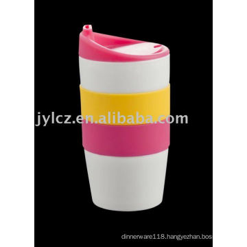 420CC mug with silicone lid and band